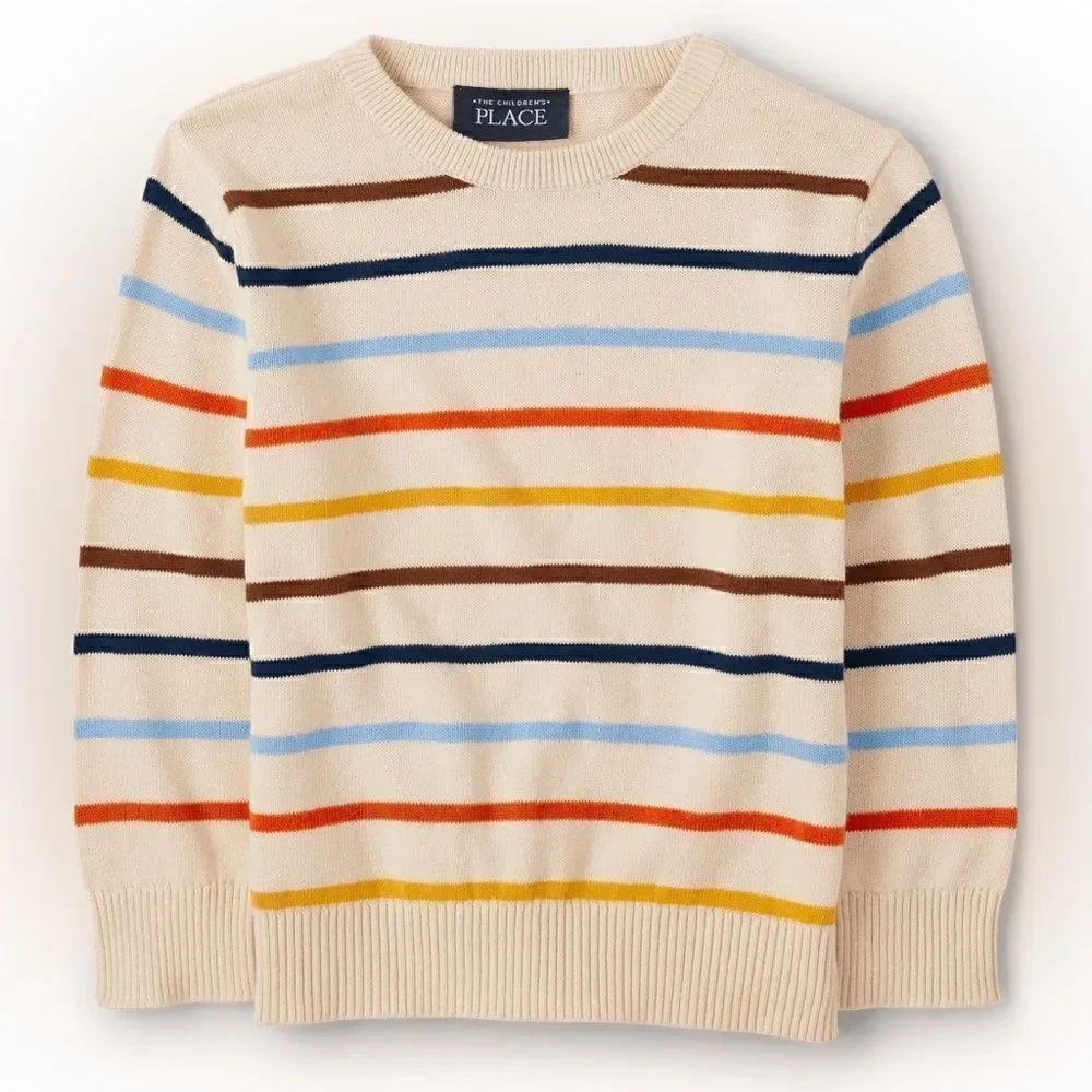 The Children’s Place Striped Sweater Vanilla L (10-12) NWT IN PACKAGE